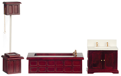 Victorian Bath Set, 3 pc., Mahogany